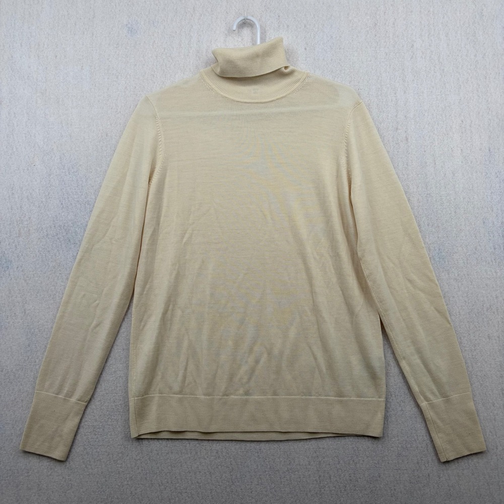 Uniqlo Women Cream 100% Wool Turtleneck Sweater Size M 251-428857